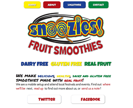 Snoozies Fruit Smoothies website by Jukah Digital Screenshot of Snoozies Fruit Smoothies website by Jukah Digital